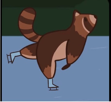 Ice Scating Racoon